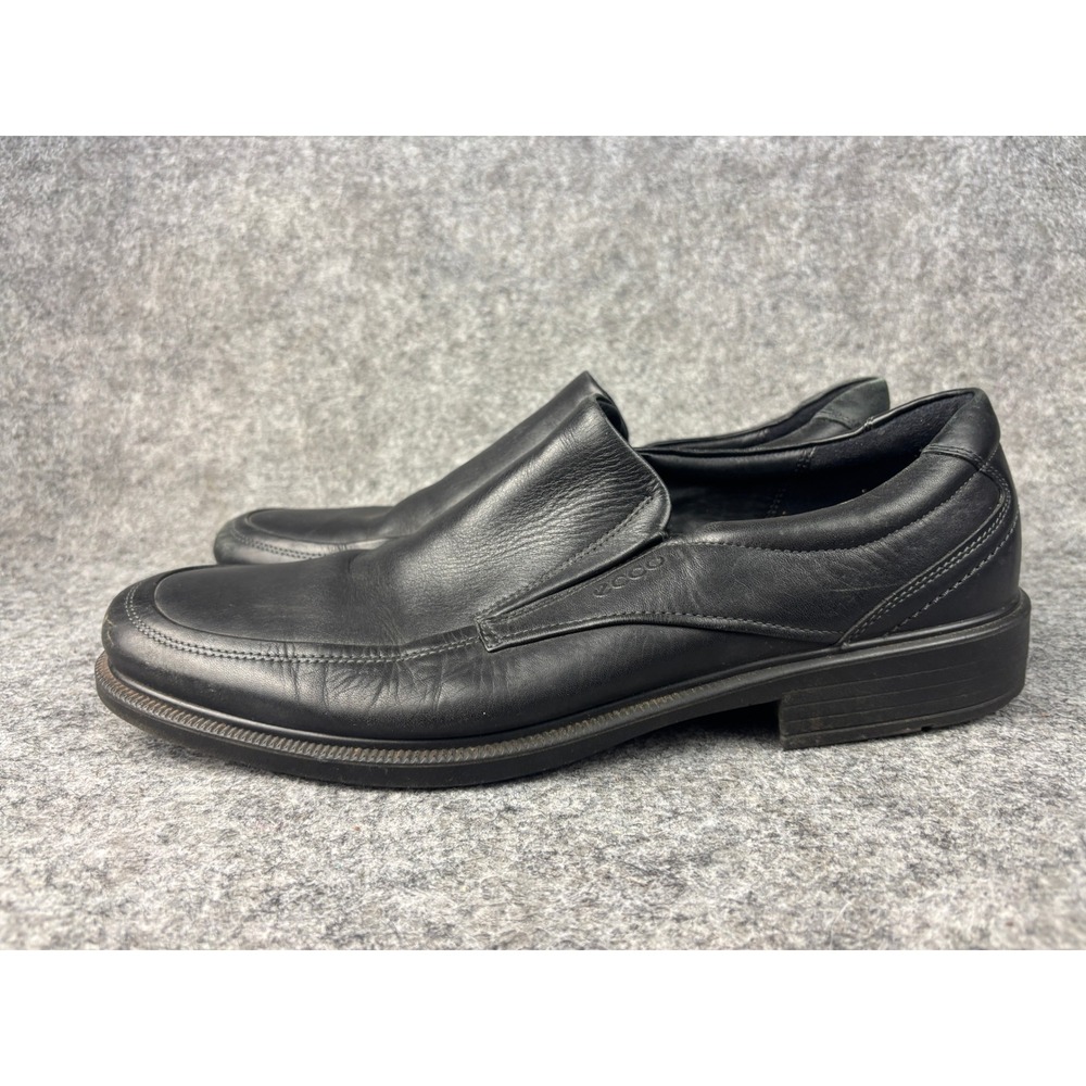 ECCO Loafers Mens 47 Black Leather Slip On Apron Toe Dress Shoes 47P622544250247